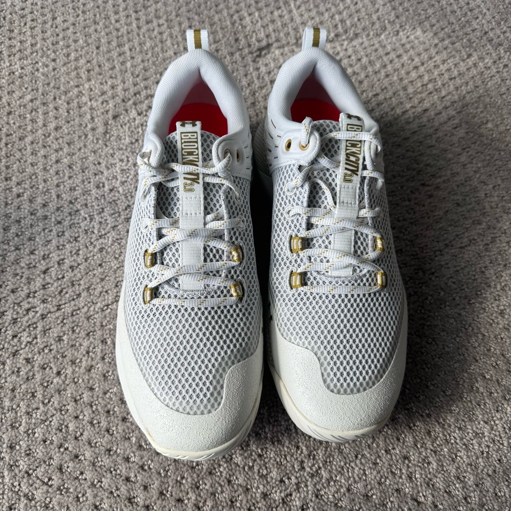 Under Armour Womens HOVR Block City Gold and White Shoes
